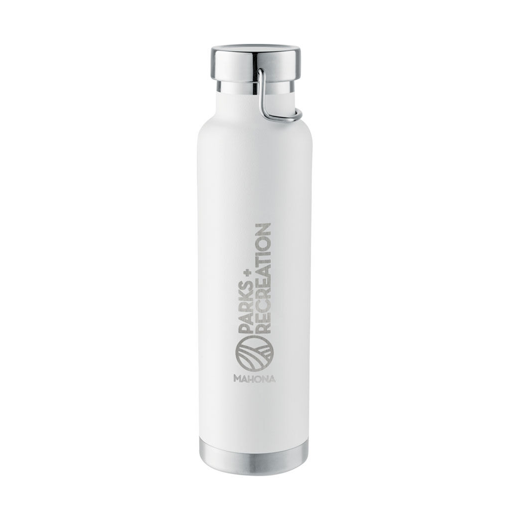 Branded 22 oz Thor Copper Vacuum Insulated Bottle White