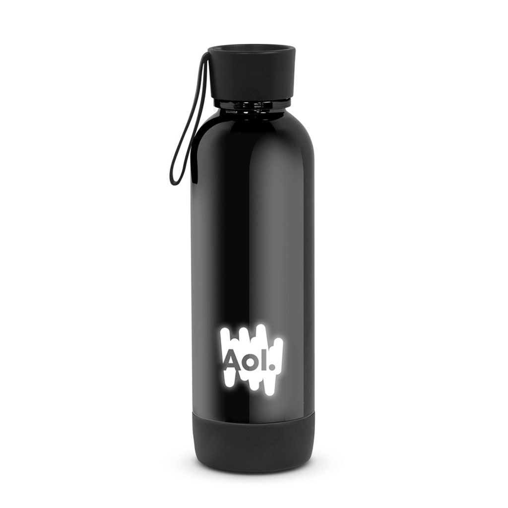 Custom Branded 22 oz Lite-Up Water Bottle - Black
