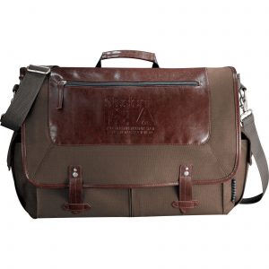 Branded Field & Co.® Classic 15″ Computer Messenger Bag Gray