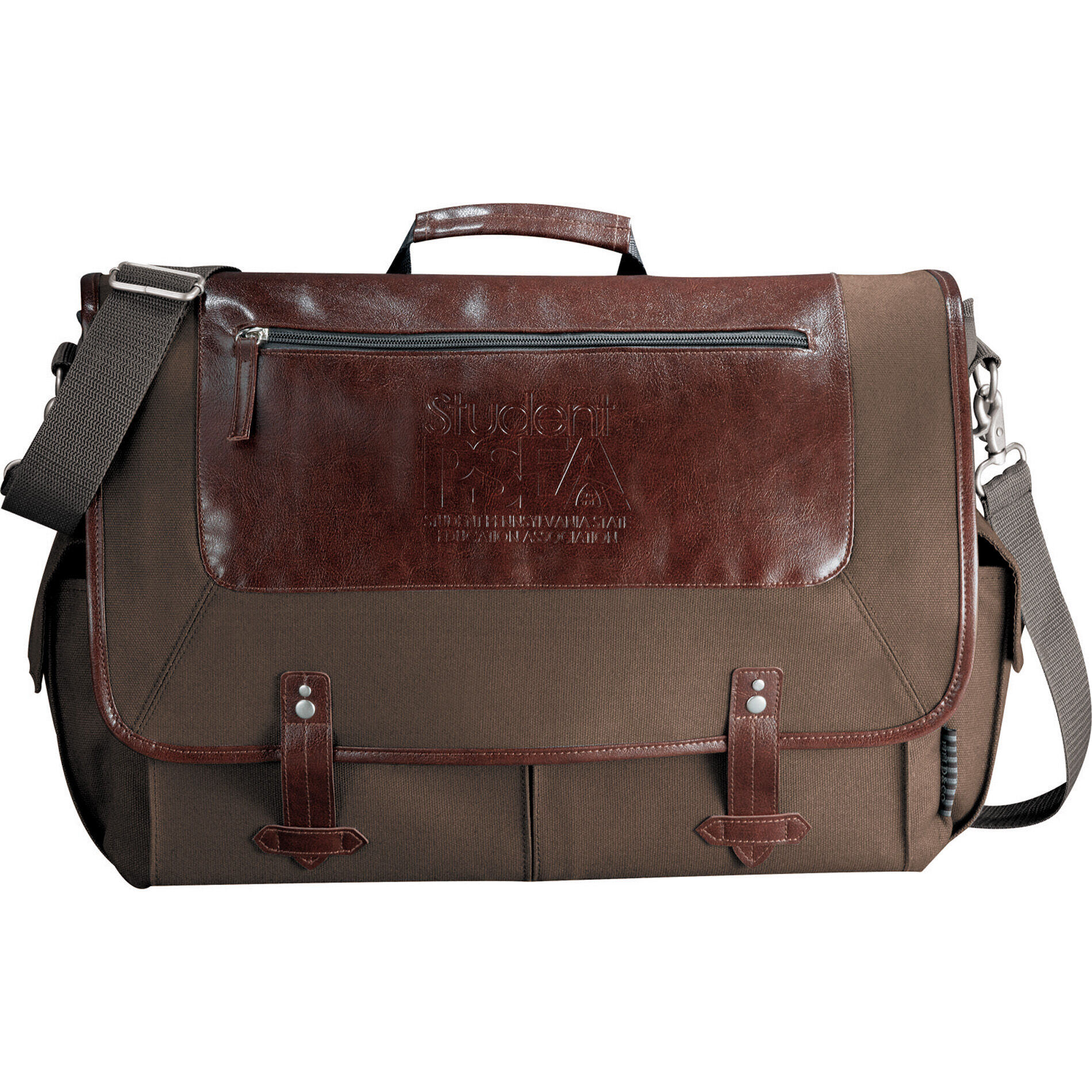 Branded Field & Co.® Classic 15″ Computer Messenger Bag Gray