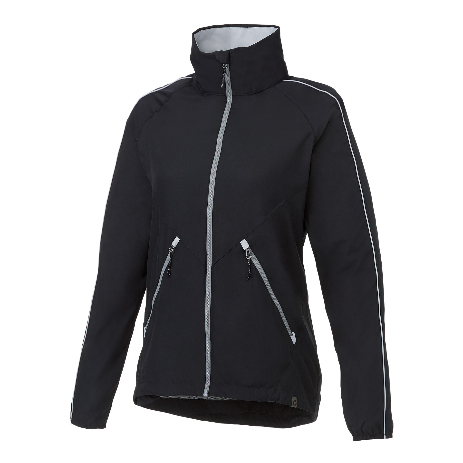Custom Branded Rincon Eco Packable Jacket (Female) - Black/Silver