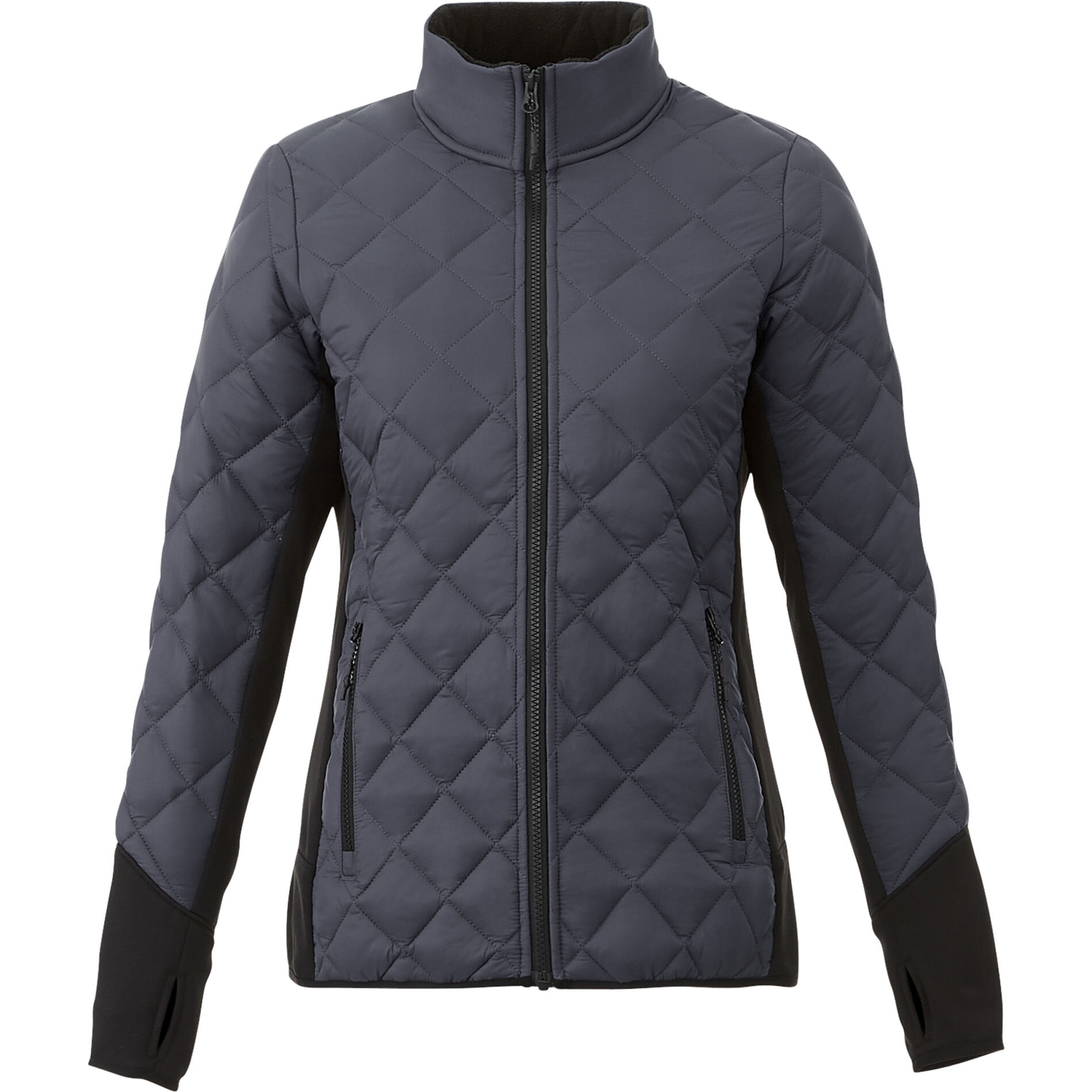 Custom Branded Rougemont Hybrid Insulated Jacket (Female) - Grey Storm/Black