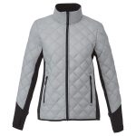 Custom Branded Rougemont Hybrid Insulated Jacket (Female) - Light Silver/Black