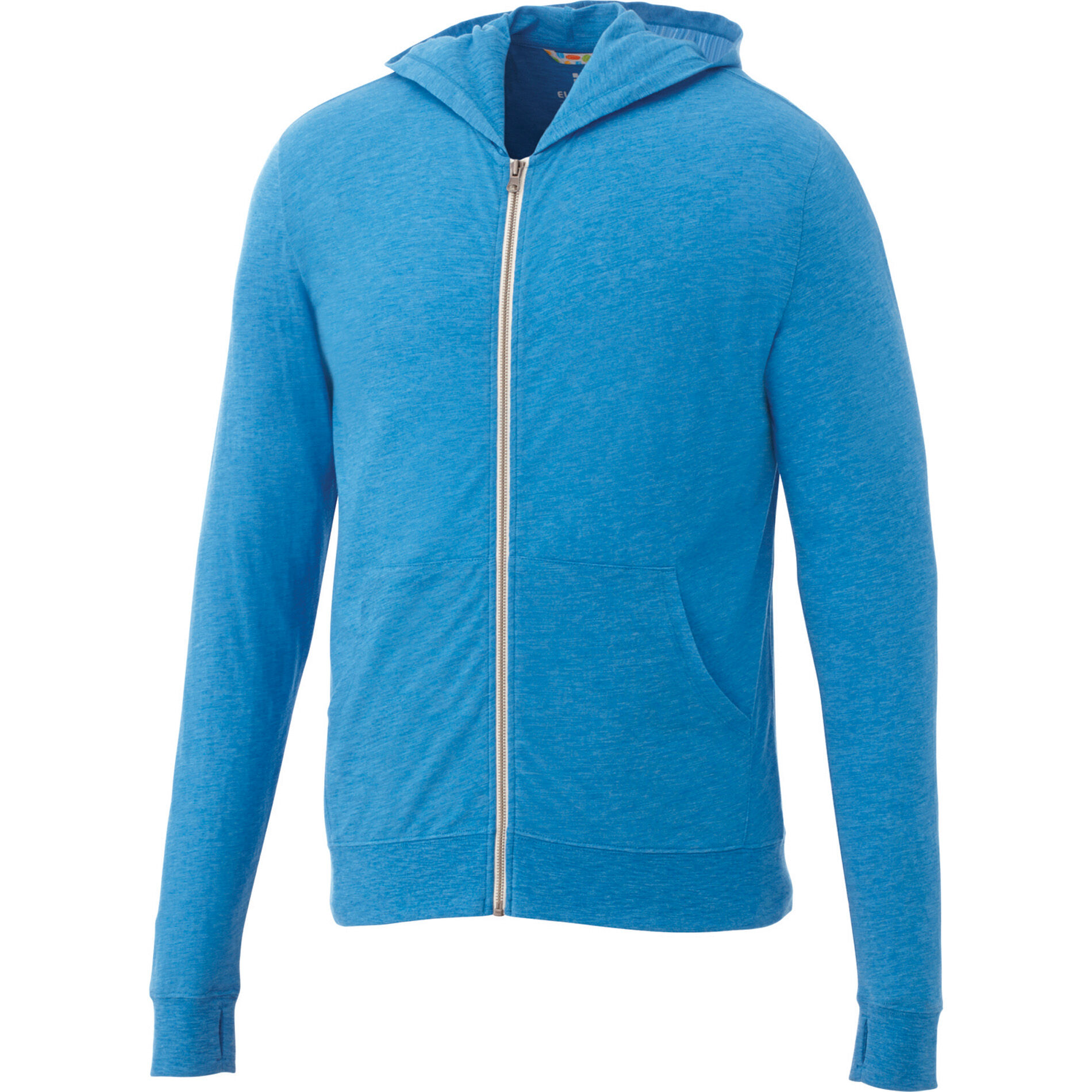 Custom Branded Garner Knit Full Zip Hoody (Male) - Olympic Blue Heather
