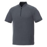 Custom Branded Kinport SS Stand Collar Polo (Male) - Black Smoke Heather