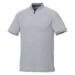 Custom Branded Kinport SS Stand Collar Polo (Male) - Silver Heather