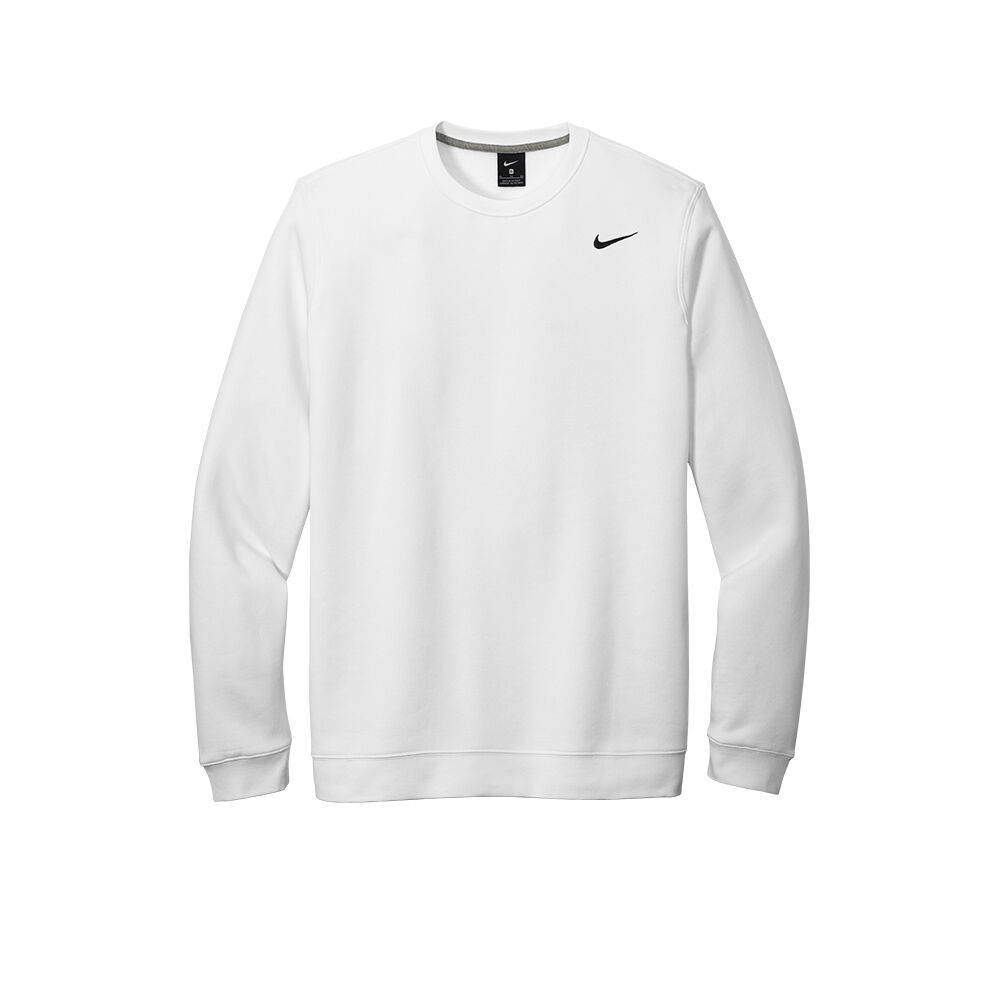 Branded Nike Club Fleece Crew (Male) White