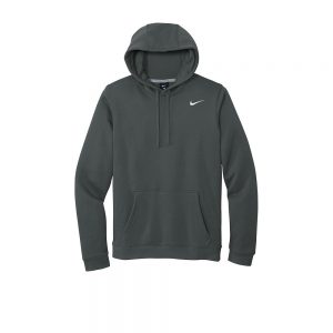Branded Nike Club Fleece Pullover Hoodie (Male) Anthracite