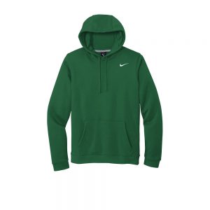 Branded Nike Club Fleece Pullover Hoodie (Male) Dark Green