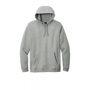 Branded Nike Club Fleece Pullover Hoodie (Male) Dark Heather Grey