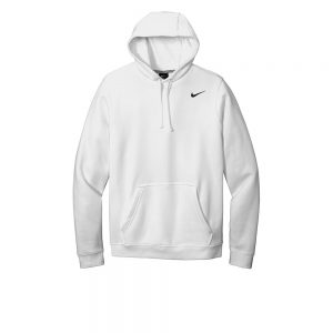 Branded Nike Club Fleece Pullover Hoodie (Male) White