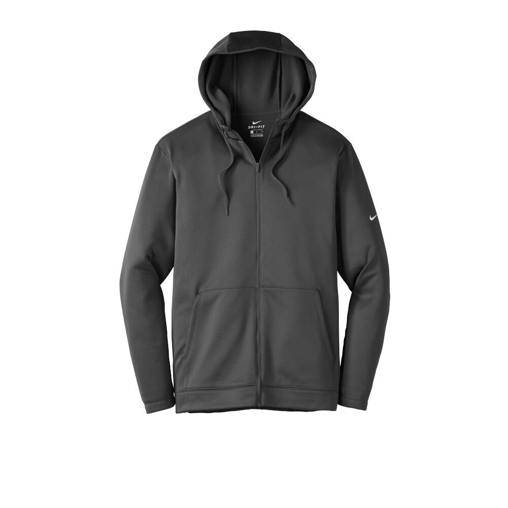 Branded Nike Therma-FIT Full-Zip Fleece Hoodie (Male) Anthracite