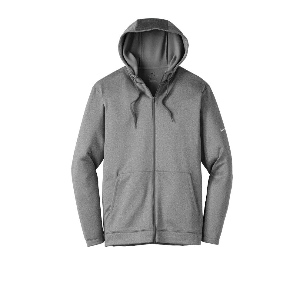 Branded Nike Therma-FIT Full-Zip Fleece Hoodie (Male) Dark Heather Grey