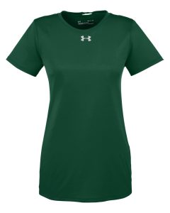 Branded Under Armour Ladies’ Locker T-Shirt 2.0 Forest Green/Metallic Silver