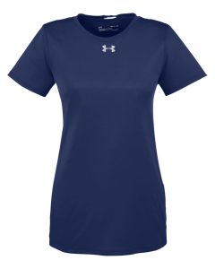 Branded Under Armour Ladies’ Locker T-Shirt 2.0 Midnight Navy/Metallic Silver