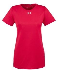 Branded Under Armour Ladies’ Locker T-Shirt 2.0 Red/Metallic Silver