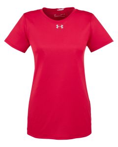 Branded Under Armour Ladies’ Locker T-Shirt 2.0 Red/Metallic Silver