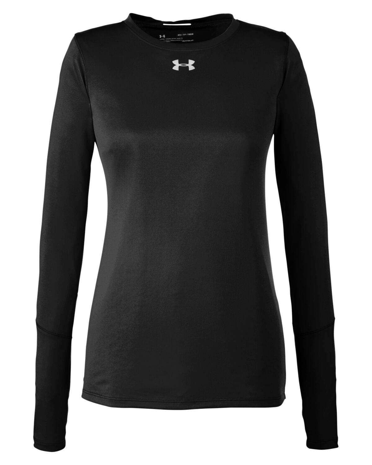 Branded Under Armour Ladies’ Long-Sleeve Locker T-Shirt 2.0 Black/Metallic Silver