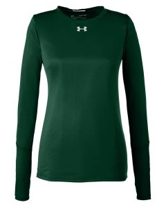 Branded Under Armour Ladies’ Long-Sleeve Locker T-Shirt 2.0 Forest Green/Metallic Silver