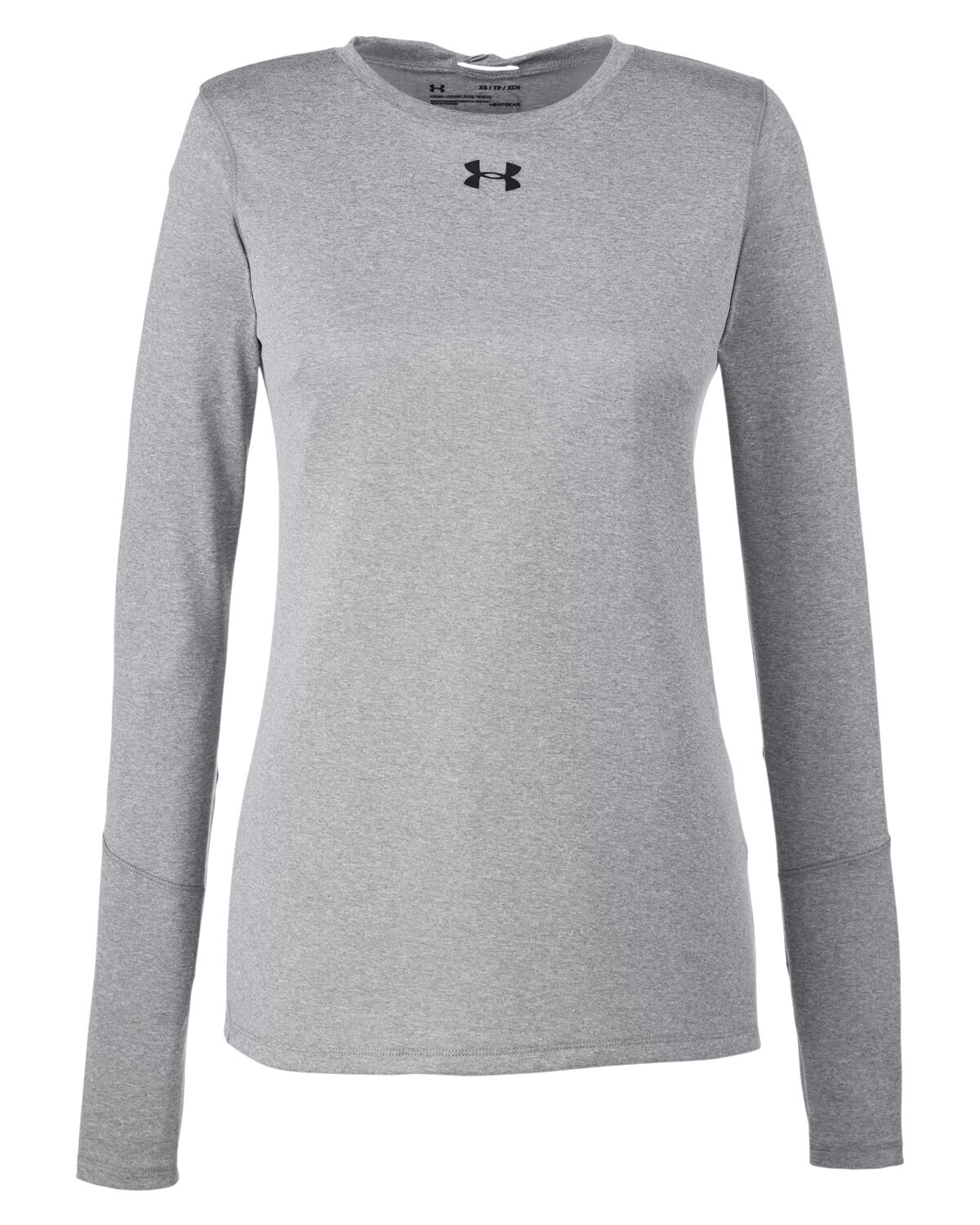 Branded Under Armour Ladies’ Long-Sleeve Locker T-Shirt 2.0 True Grey Heather/Black