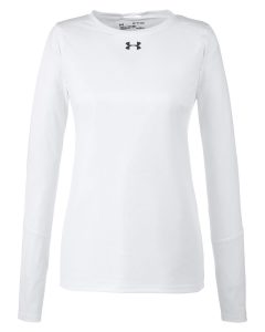 Branded Under Armour Ladies’ Long-Sleeve Locker T-Shirt 2.0 White/Graphite