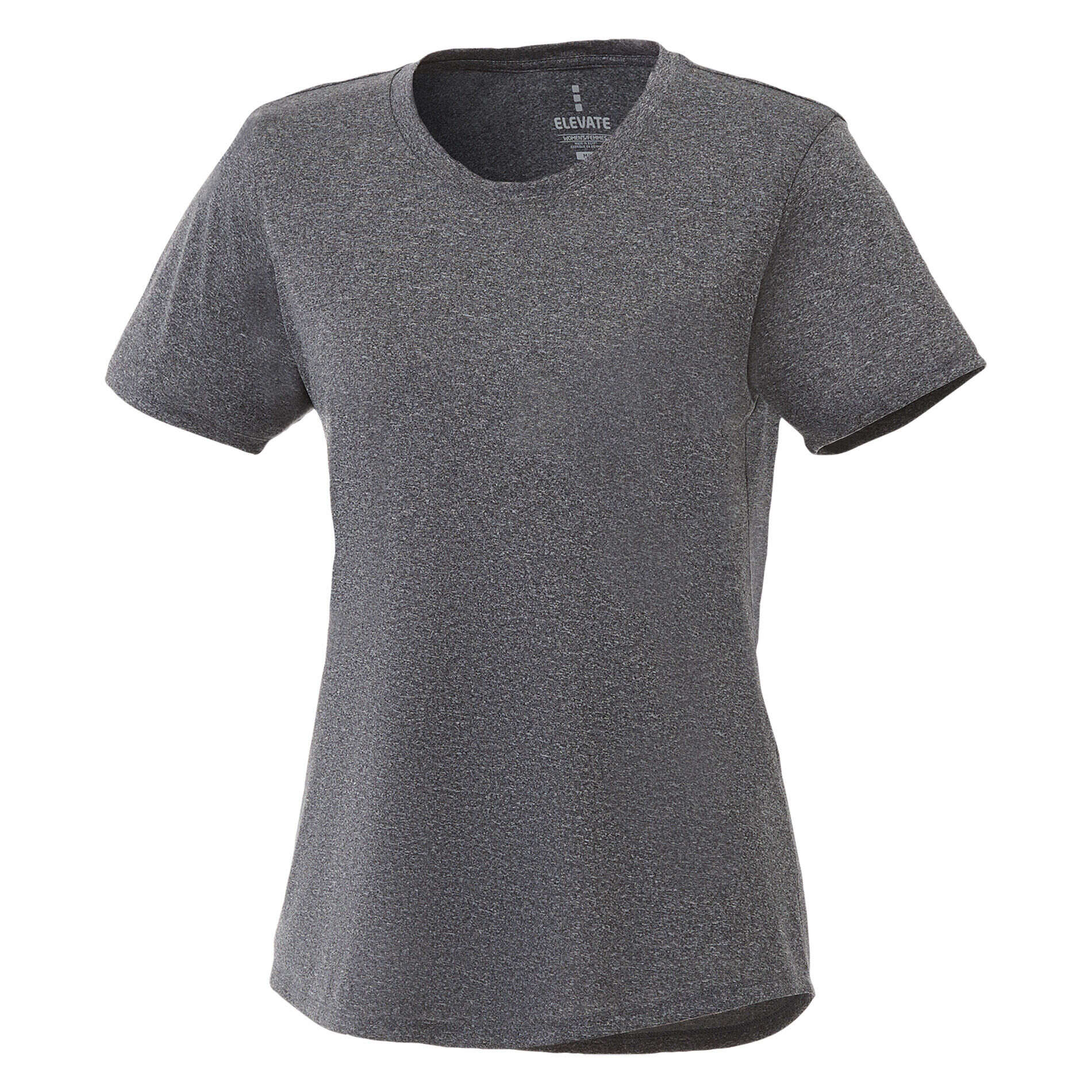 Custom Branded Omi Short Sleeve Tech Tee (Female) - Heather Charcoal