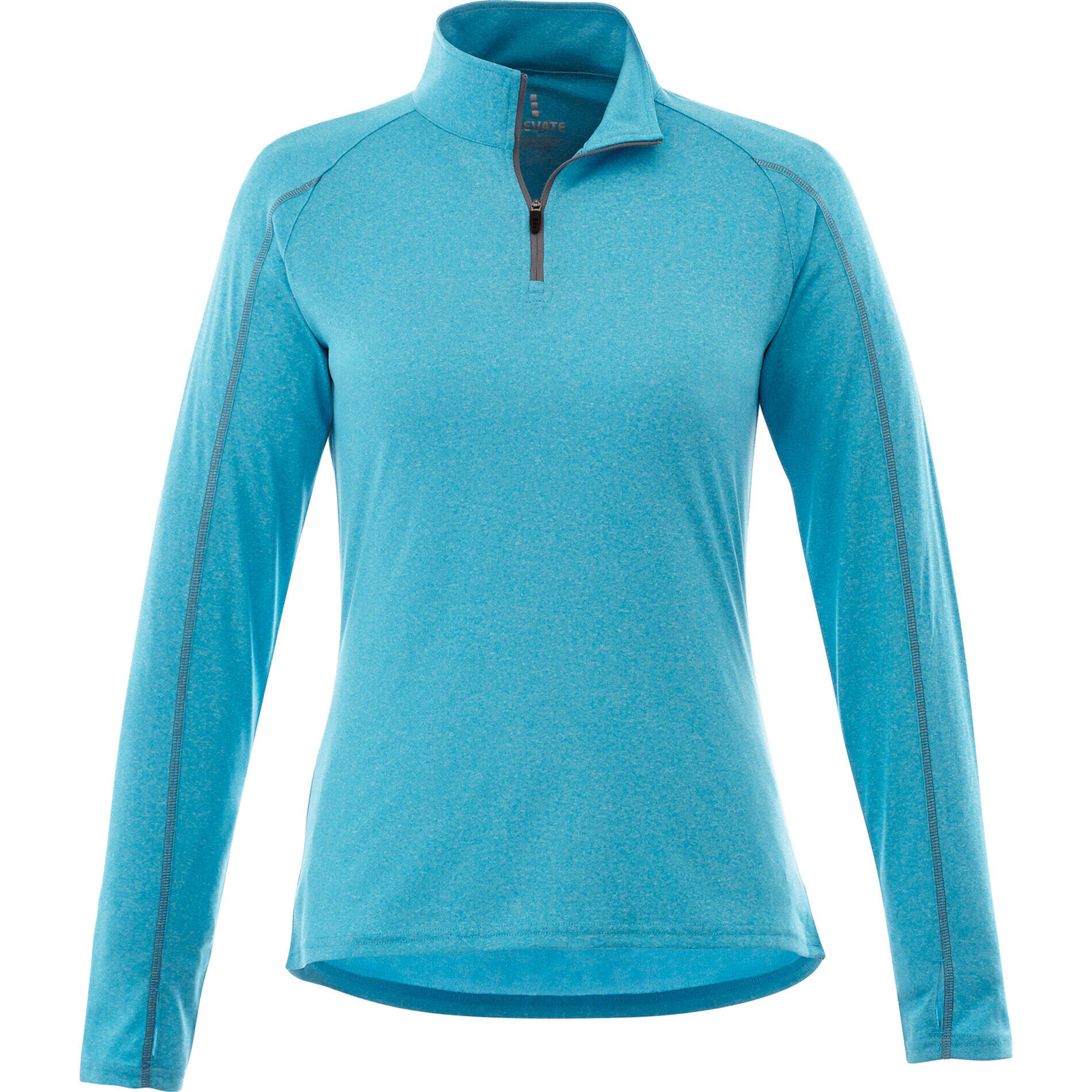 Custom Branded Taza Knit Quarter Zip (Female) - Aspen Heather