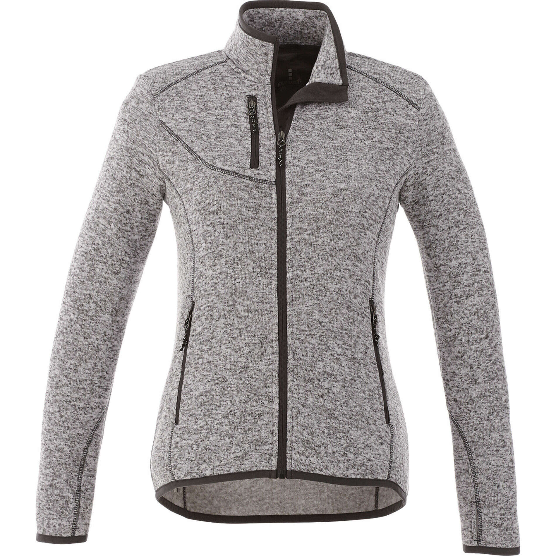 Custom Branded Tremblant Knit Jacket (Female) - Light Heather Grey