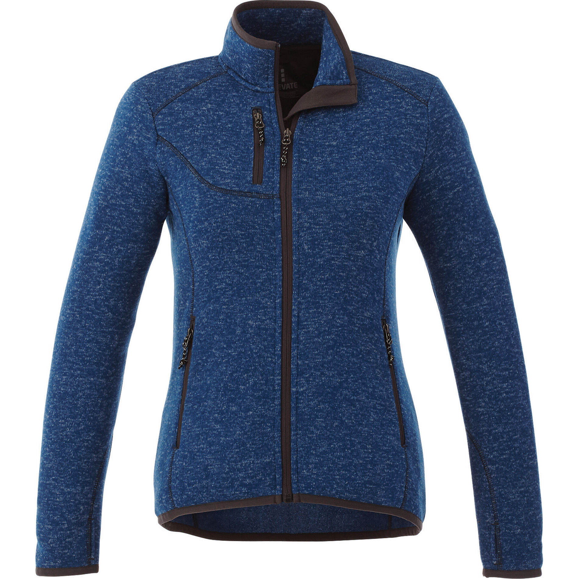 Custom Branded Tremblant Knit Jacket (Female) - Metro Blue Heather