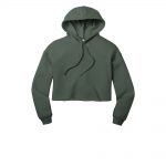 Branded Bella+Canvas Women’s Sponge Fleece Cropped Hoodie Military Green