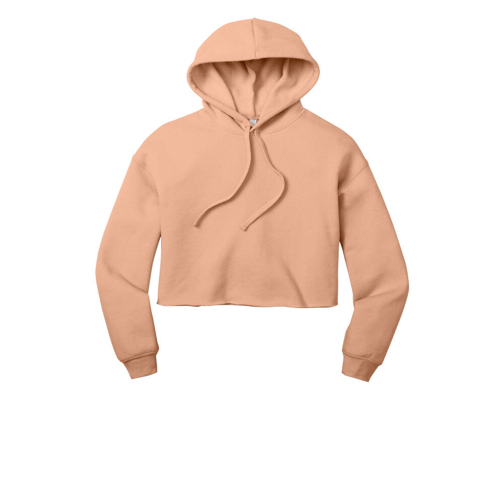 Branded Bella+Canvas Women’s Sponge Fleece Cropped Hoodie Peach