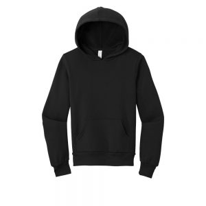 Branded Bella+Canvas Youth Sponge Fleece Pullover Hoodie Black