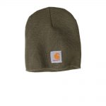 Branded Carhartt Acrylic Knit Hat Dark Green