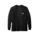 Branded Carhartt Workwear Pocket Long Sleeve T-Shirt Black