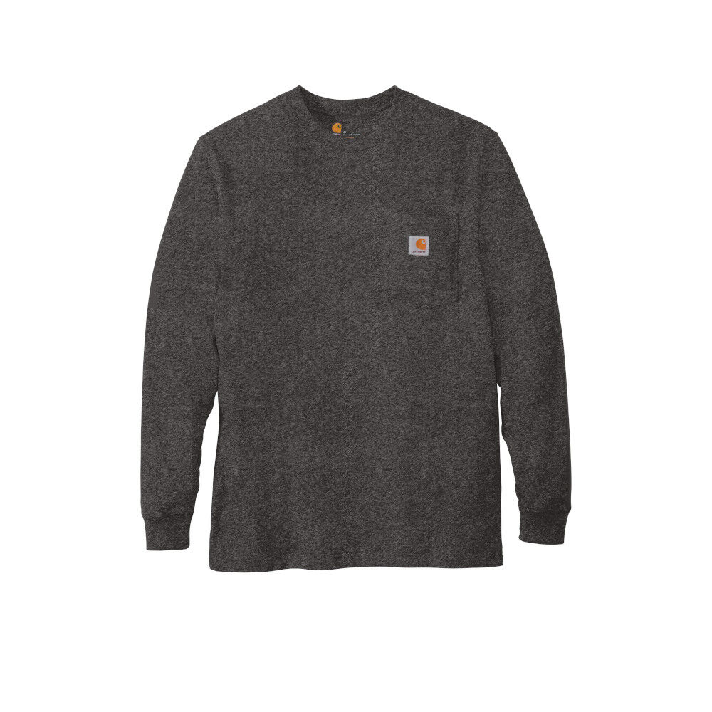 Branded Carhartt Workwear Pocket Long Sleeve T-Shirt Carbon Heather