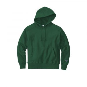 Branded Champion Reverse Weave Hooded Sweatshirt Dark Green