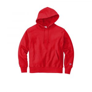 Branded Champion Reverse Weave Hooded Sweatshirt Red