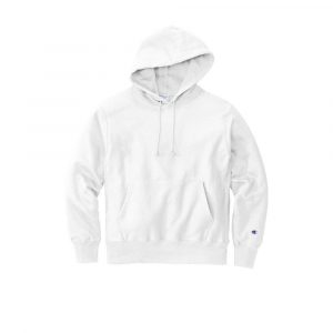 Branded Champion Reverse Weave Hooded Sweatshirt White
