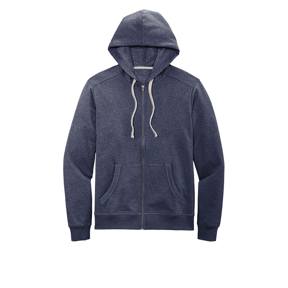 Custom Branded District Hoodies - Heathered Navy