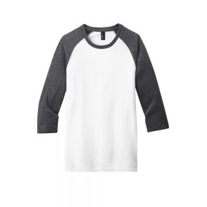 Branded District Very Important Tee 3/4 Sleeve Raglan Heathered Charcoal/White