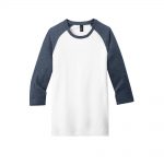Custom Branded District T-Shirts - Heathered Navy/White
