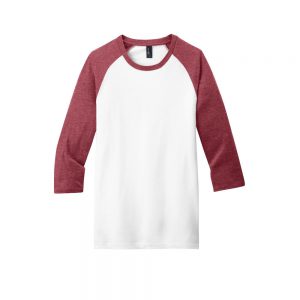 Branded District Very Important Tee 3/4 Sleeve Raglan Heathered Red/White