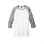 Custom Branded District T-Shirts - Light Heather Grey/White