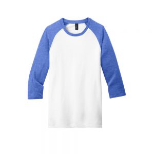 Branded District Very Important Tee 3/4 Sleeve Raglan Royal Frost/White