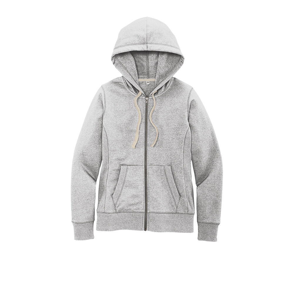 Branded District Women’s Re-Fleece Full-Zip Hoodie Light Heather Grey