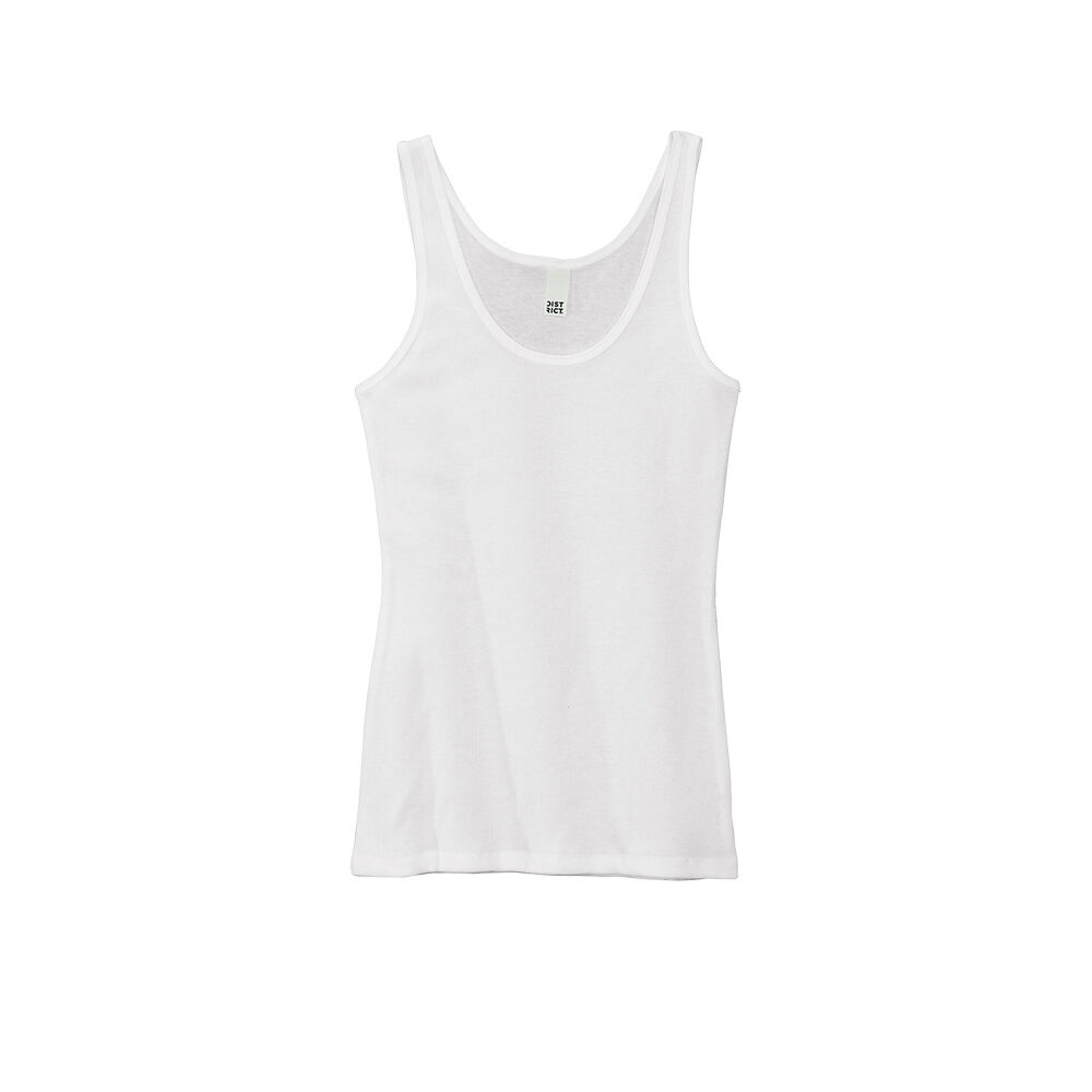 Branded District Women’s VIT Rib Tank White