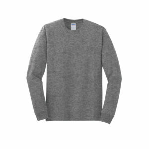 Branded Gildan Heavy Cotton 100% Cotton Long Sleeve T-shirt Graphite heather