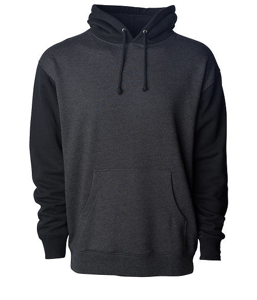 Branded Independent Trading Co. Heavyweight Hooded Sweatshirt Charcoal Heather/Black