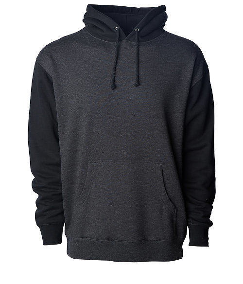 Custom Branded Independent Trading Co Hoodies - Charcoal Heather/Black