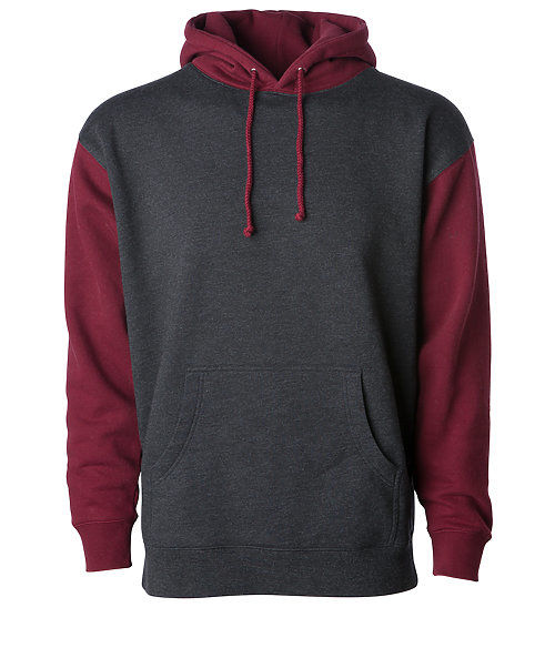 Custom Branded Independent Trading Co Hoodies - Charcoal Heather/Currant